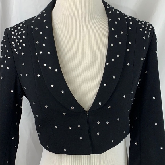 H&M Jackets & Blazers - ✓ H&M EUC Bolero crop rhinestone jacket 4 black